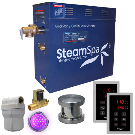 STEAMSPA Royal 6 KW Bath Generator with Auto Drain in Brushed Nickel RYT600BN-A